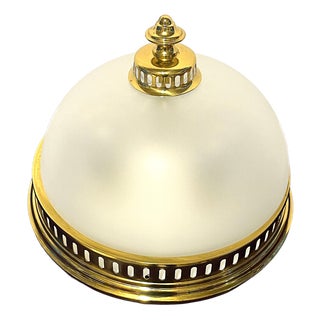 Brass and Glass 3-Light Ceiling Lamp from Schröder, 1960s For Sale