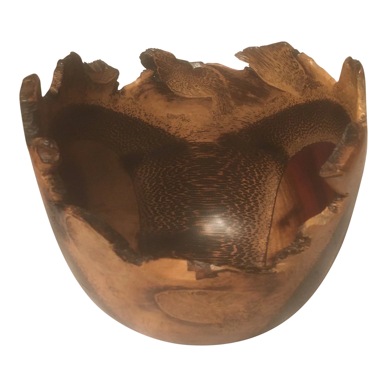 1990s Arturo Solano Live Edge Exotic Wood Turned Bowl