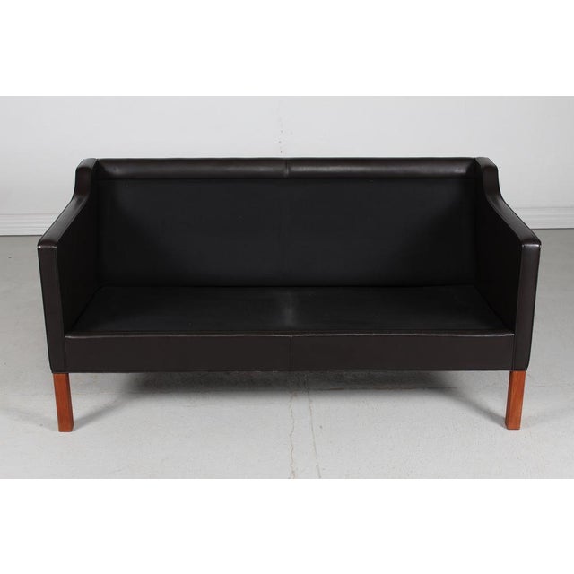 Black Model 2212 Sofa in Dark Mocha Leather by Børge Mogensen for Fredericia Stolefabrik, 1970s For Sale - Image 8 of 17