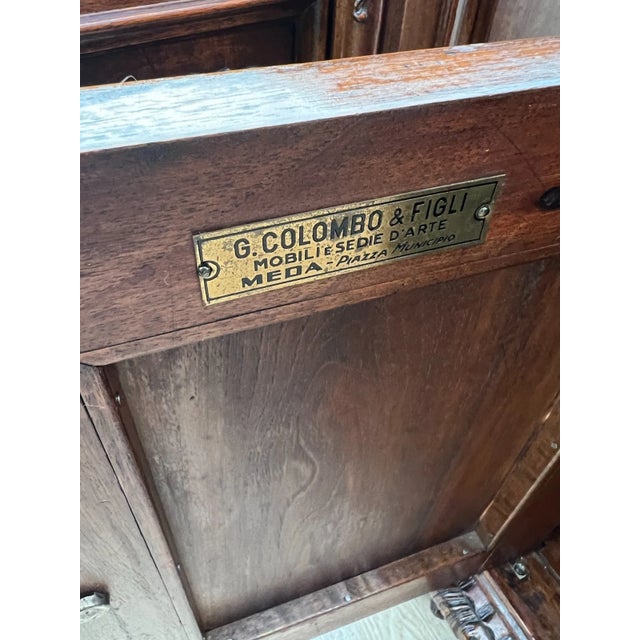 Antique Pair of Nightstands Cabinet Drawer Rococo Revival By: G. Colombo & Figli For Sale - Image 9 of 14