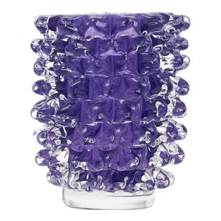 Purple Murano Glass Rostrate Vase For Sale