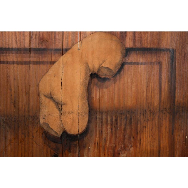 Pair of French Worn Pine Decoupage & Trompe l'Oeil Doors For Sale - Image 16 of 18