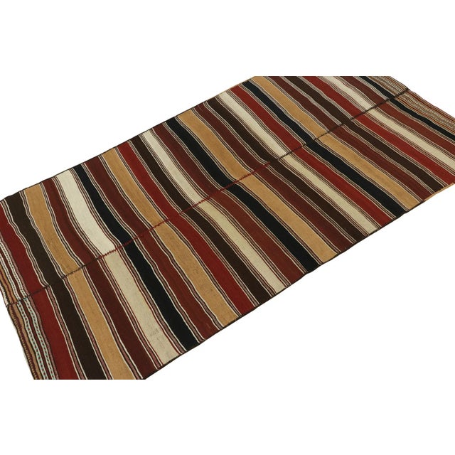 Tribal Vintage Mazandaran Persian Kilim in Rich Stripe Patterns by Rug & Kilim For Sale - Image 3 of 8