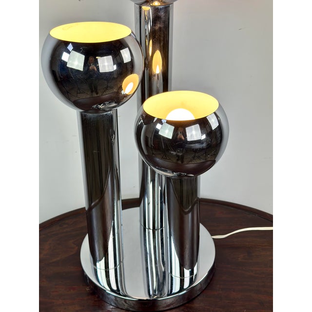 Metal Vintage Space Age Chrome Table Lamp, 1970s For Sale - Image 7 of 13