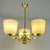 Art Deco Opaline Glass and Brass Chandelier, Germany, 1930s For Sale - Image 3 of 18