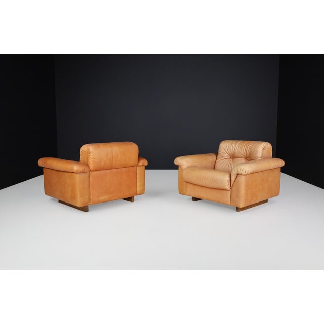 Swiss DS 45 Lounge Chairs in Patinated Leather from de Sede, 1970s, Set of 4 For Sale - Image 9 of 17