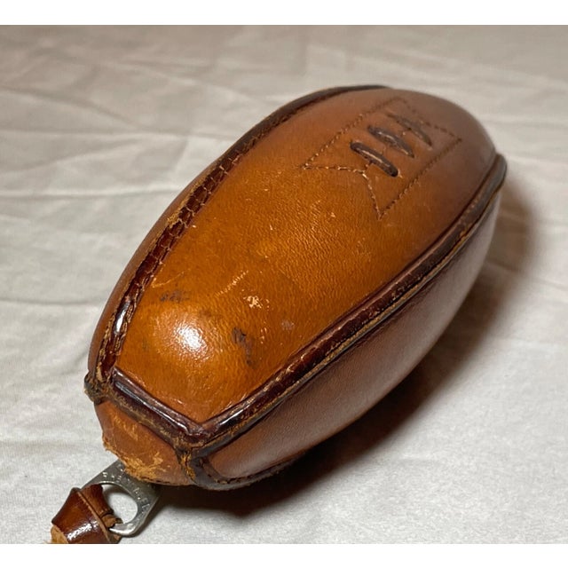 Vintage German Handmade Leather Football Metal Shot Glass Barware Set Case - 8pcs For Sale - Image 10 of 10
