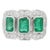 Art Deco 3.1 Ct Emerald With Diamonds Three Stone Wedding Ring Size 7 in 18k Gold For Sale - Image 3 of 12