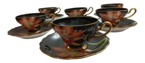 Vintage Mk Japan Tea Cups &Saucers Set- 12 Pieces