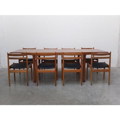 Walnut Abstracta Dining Set by Jos De Mey for Van Den Berghe-Pauvers, 1960s, Set of 9 For Sale - Image 15 of 17