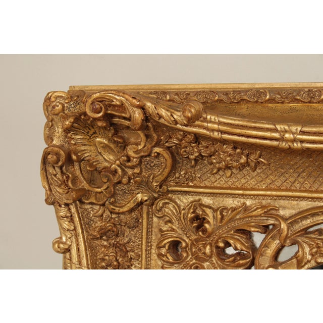 Late 20th Century Late 20th Century French Rococo Ornate Gilt Frame Oval Wall Mirror For Sale - Image 5 of 12