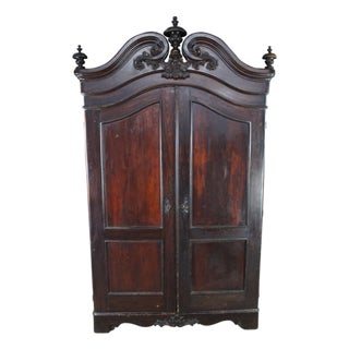 Late 19th Century Monumental American Rococo Revival Rosewood Carved Knockdown Armoire Wardrobe For Sale