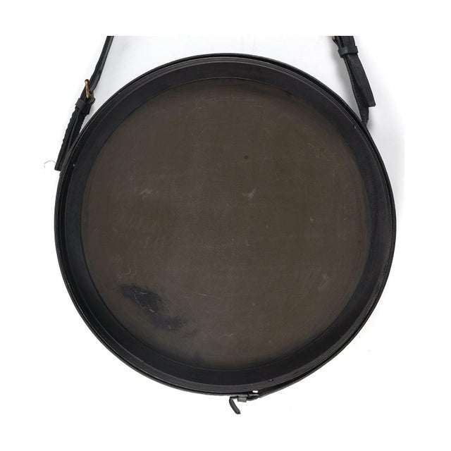 Leather Strap Mirror attributed to Jacques Adnet, France, 1960s For Sale - Image 4 of 8