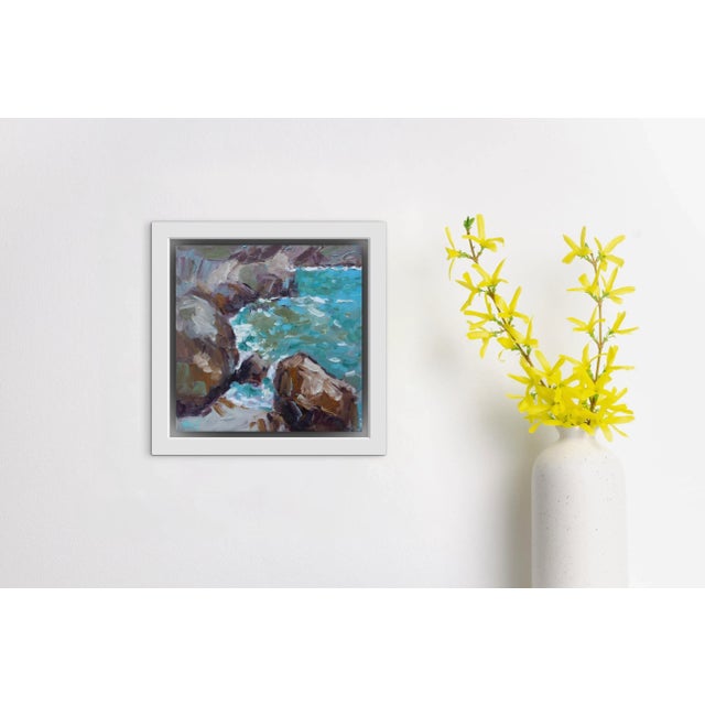 Cerulean Cove, Modern Impressionist Seascape Oil Painting For Sale In Reno/Lake Tahoe - Image 6 of 7