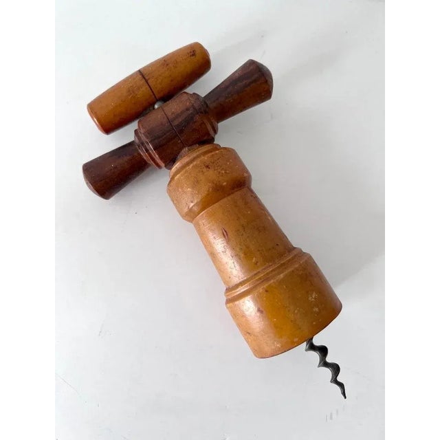 Cork Screw Made of Wood with Metal Screw For Sale - Image 4 of 8