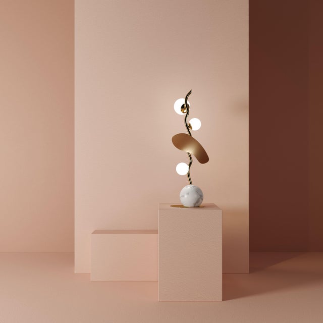 Metal Almond Table Lamp by Creativemary For Sale - Image 7 of 10