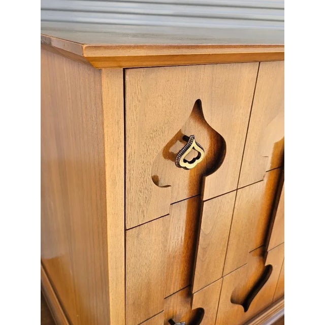 1960s Highboy With Sculpted Spade Handles For Sale - Image 11 of 16