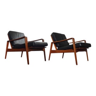 Danish Modern 1960s Teak Lounge Easy Chairs by Arne Wahl Iversen - A Pair For Sale