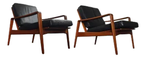 Danish Modern 1960s Teak Lounge Easy Chairs by Arne Wahl Iversen - A Pair