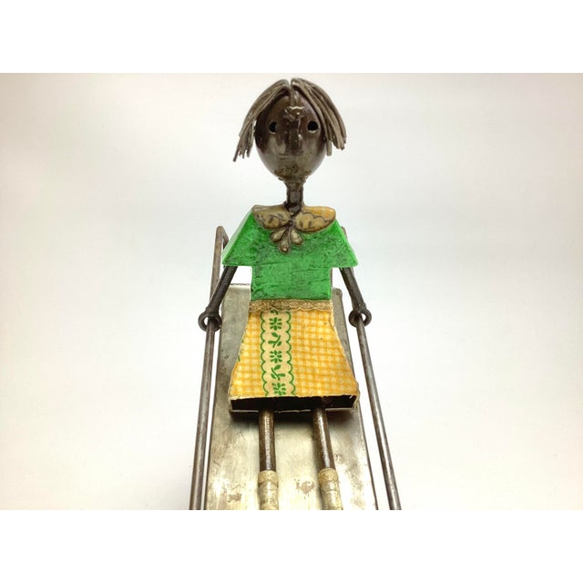 Vintage Folk Art Sculpture by Manuel Felguerez of Girl on Slide For Sale - Image 4 of 8
