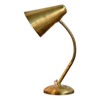 Scandinavian Brass Table Lamp, 1950s For Sale