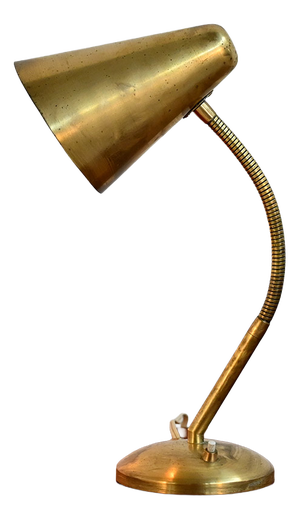 Scandinavian Brass Table Lamp, 1950s