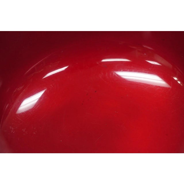 Metal Vintage Mid Century Modern Reed & Barton 104 Silver Plated Red Enamel Bowl For Sale - Image 7 of 10