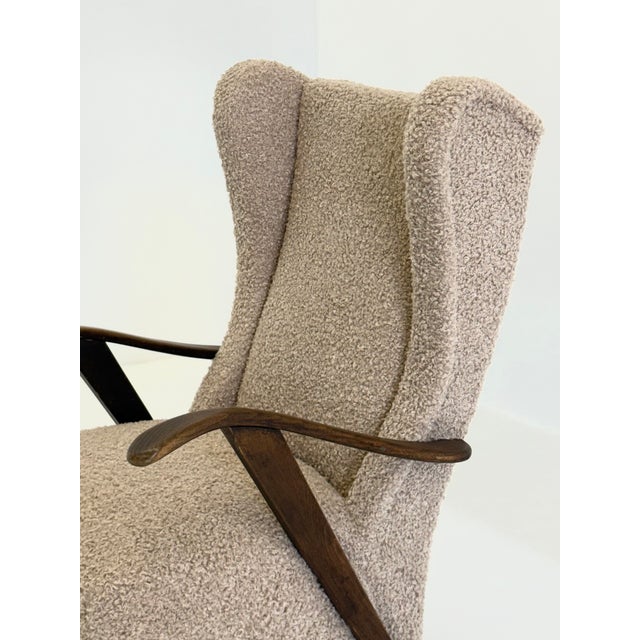 Vintage Lounge Chair in Beige Loop by Melchiorre Bega, 1950s For Sale - Image 6 of 12
