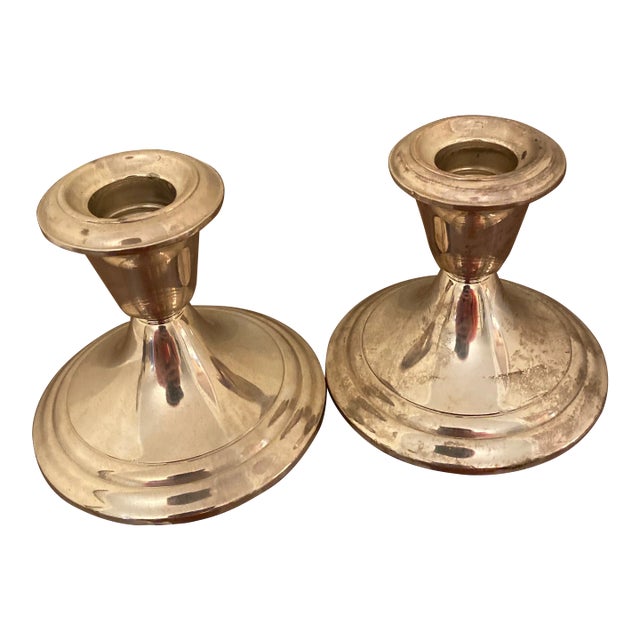 Vintage Gorham Sterling Silver Candle Holders - a Pair For Sale