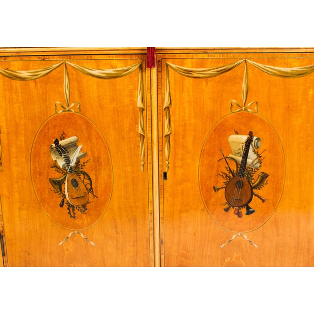Antique Adam Revival Satinwood Side Cabinets, 1800s, Set of 2 For Sale - Image 10 of 18