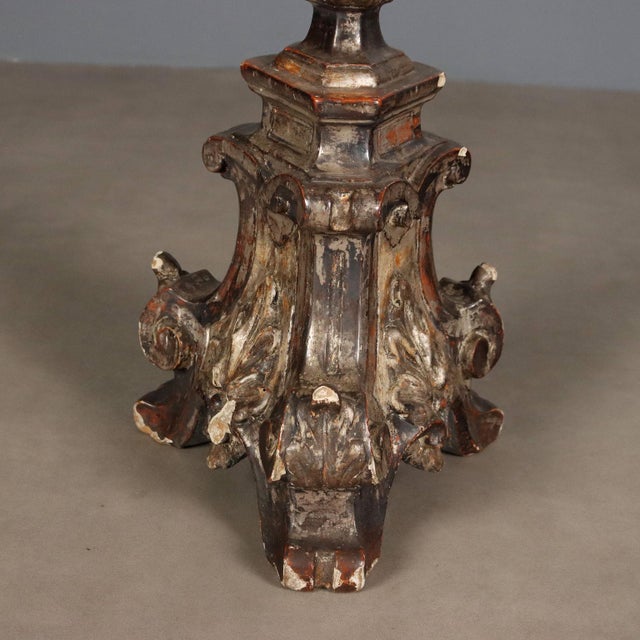 Carved Wooden Torch Holders For Sale - Image 6 of 9