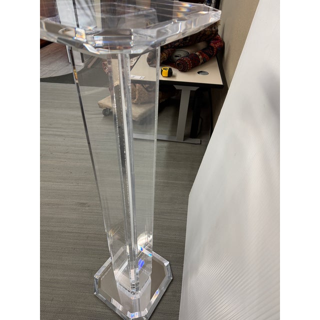 Circa 1990 Mikhail Loznakov Lucite Sculpture Pedestal, Signed For Sale - Image 12 of 12