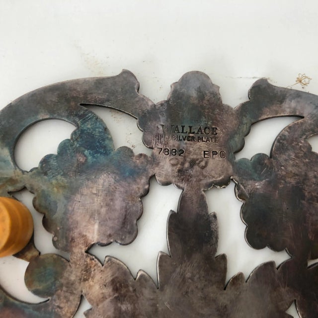 1920s Antique Wallace Trivet C.1920’s Silverplate 8.5” For Sale - Image 5 of 7