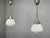 Vintage Czech Art Deco Opaline Glass and Chrome Pendant Lights, 1930s, Set of 2 For Sale - Image 15 of 16