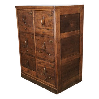Czech Oak Filing Cabinet from Baťa Factory, Zlín, 1930s For Sale