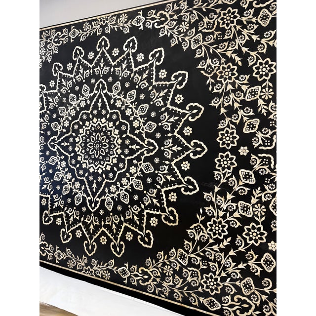 Excellent condition Headboard from an immaculate smoke-free home. Reproduction ancient Italian Renaissance Era. Mosaic...