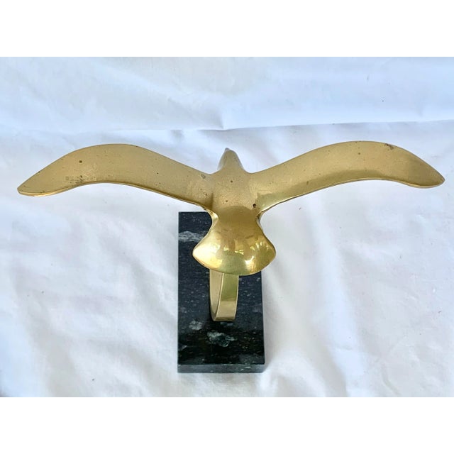 Metal Vintage Brass Seagull Figurine For Sale - Image 7 of 13