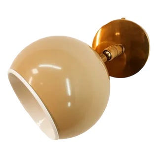 Adjustable Wall Light with Cream-Colored Metal Dome For Sale