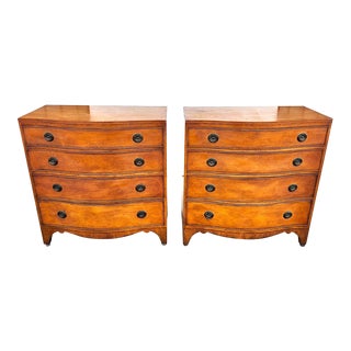 MCM Bachelor Chests Serpentine 1950s Pair by Old Colony For Sale
