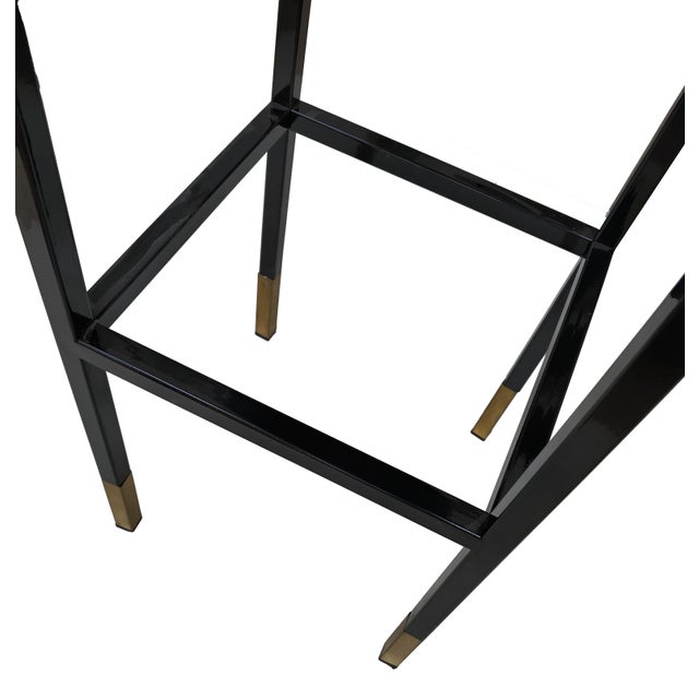 Vintage Italian Stools in Painted Iron and Brass, 1970s, Set of 2, in Flawless conditions. Designed 1970 to 1979