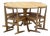 Mid-Century Modern Elm Circular Dining Table and Rattan Chairs, 1960s, Set of 5 For Sale