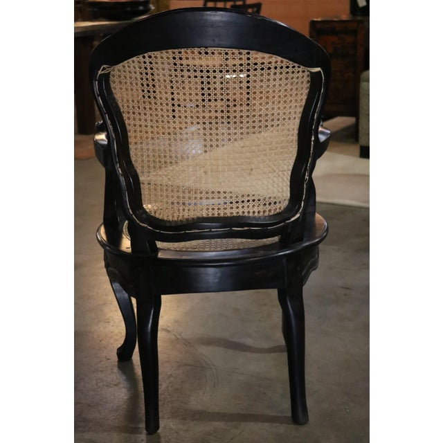 Traditional Ebony Armchair For Sale - Image 3 of 8