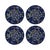 Ouroboros Blue Vegan Leather Round Pebble Placemat, Set of 4 For Sale - Image 4 of 5