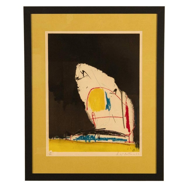 Yellow American Abstract Expressionist Color Pochoir "Capriccio" Signed Numbered 80/200 by Robert Motherwell, 1961 For Sale - Image 8 of 10