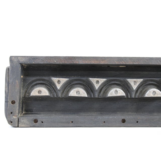 Wood Symmetrical Block Pattern Black and White Cement Form For Sale - Image 7 of 13