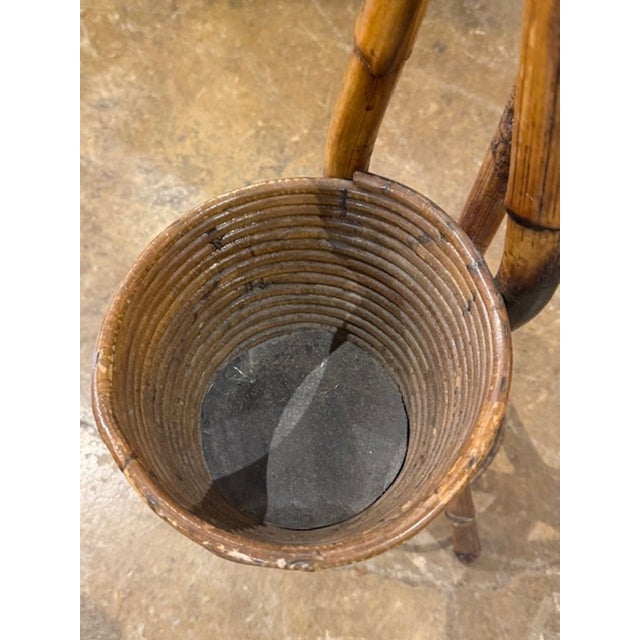 1970s Italian Bamboo 3-Tier Planter For Sale - Image 5 of 5