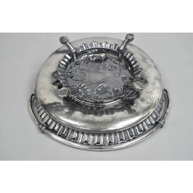 Early 20th Century Antique Wilcox English Regency Silver Plated Floral Repousse Bride's Basket For Sale - Image 10 of 12