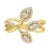 Contemporary 10K Yellow Gold 1/2 Cttw Round-Cut Diamond Layered Crossover Triple Leaf Bypass Ring (I-J Color, I1-I2 Clarity) - Size 10 For Sale - Image 3 of 6