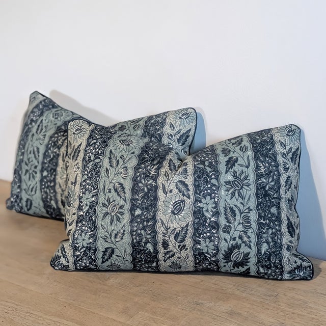 Not Yet Made - Made To Order Jasper Melaya Indigo Lumbars For Sale - Image 5 of 7