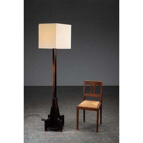 Brown Amsterdam School Standing Lamp, 1920s For Sale - Image 8 of 10